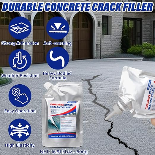 Concrete Crack Filler, 33.8 fl oz Self-Leveling Flexible Repair Sealant - Image 6