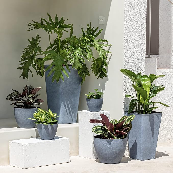 LA JOLIE MUSE Planter Pots, Indoor Outdoor Flower Pot, 8.6+7.5 Inch 2 Pack | - Image 3