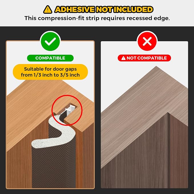 Ravinte Weather Stripping Door Seal, Q-Shaped Kerf Foam Strip, 21 FT, No - Image 2