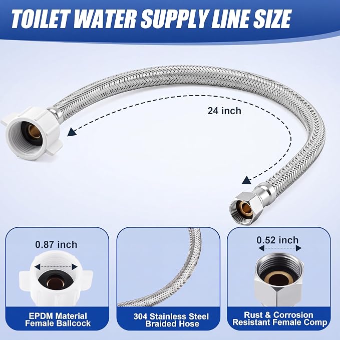 Dreyoo Complete Toilet Shut Off Valve Set - Image 4