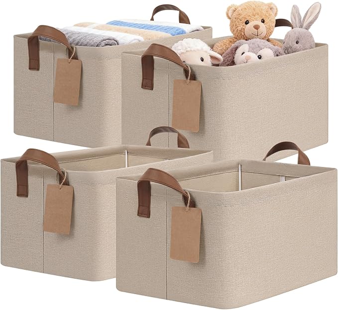 CHICVITA 4 Pack Fabric Storage Bins by CHICVITA