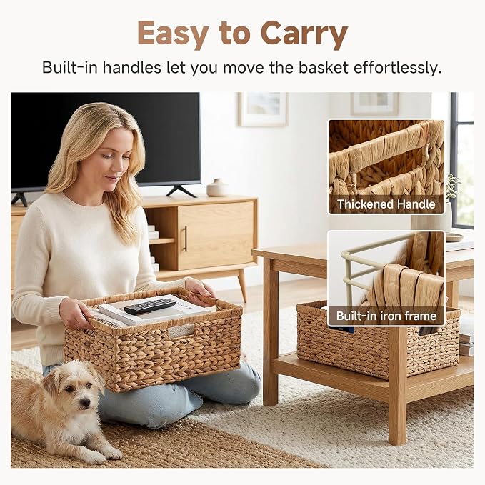 StorageWorks Wicker Baskets for Storage, Wicker Storage Baskets, Large Wicker - Image 4