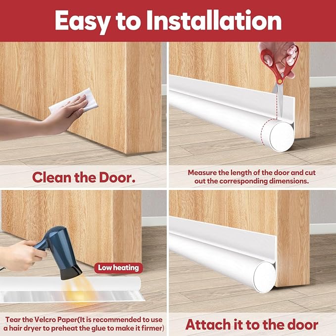 HomeProtect Door Draft Stopper Weather Stripping Door Seal Under Door Sweep - Image 9