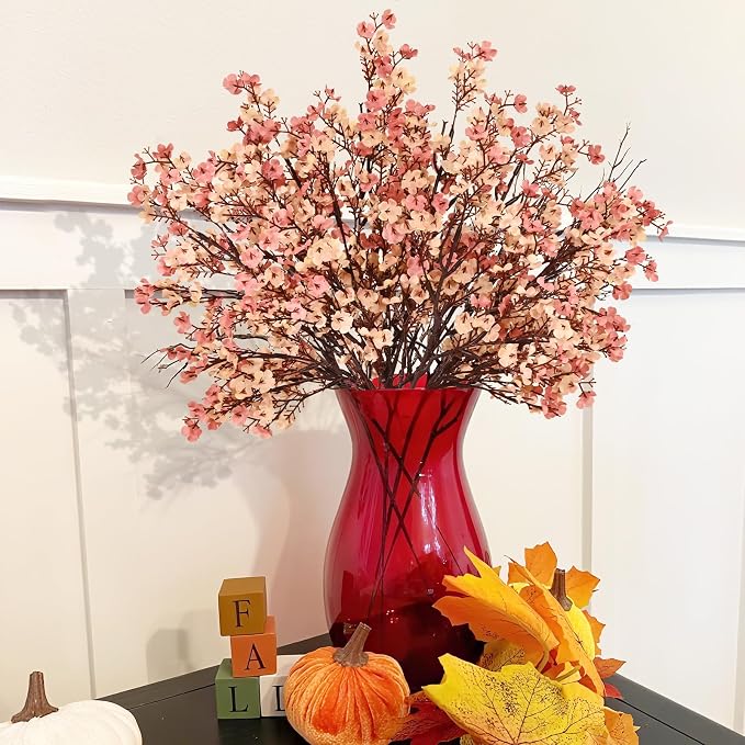 15Pcs Fall Flowers, Real Touch Babys Breath Artificial Flowers, Full Baby - Image 2