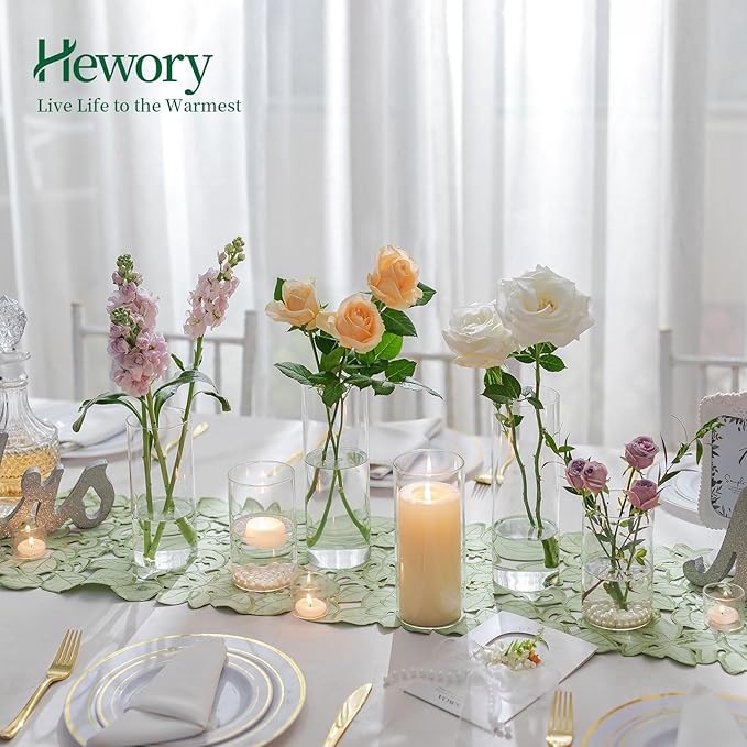 Glass Cylinder Vases Set of 24, Hewory Tall Clear Vase - Image 4