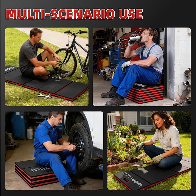 1.2" Thick Mechanic Mat for Working Under Car, 5 Fold Kneeling Pad for Work - Image 3