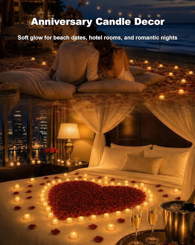 Homemory 100-Pack Flameless Tea Lights Candles Battery Operated, 200+ Hours | - Image 6