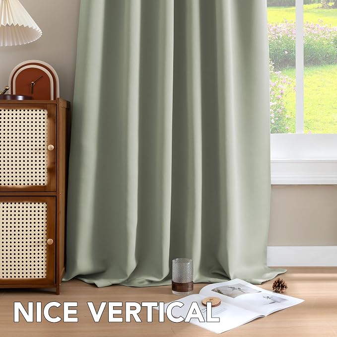 H.VERSAILTEX Back Tab Sage Green Curtains 90 Inch Long - Image 8
