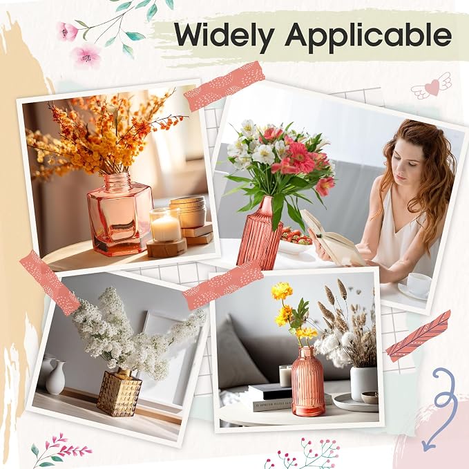 Yaomiao 30 Pcs Glass Bud Vases Centerpieces, Mini Colored Flower Vase - Image 3