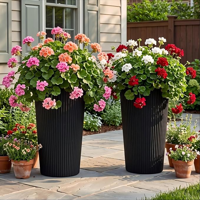 24" Tall Planters for Outdoor Plants Set of 2 - Image 3