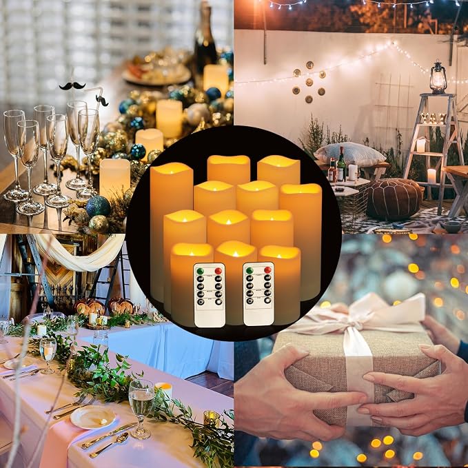 Flameless Candles with Remote Control Waterproof Outdoors & Indoors, Battery - Image 9