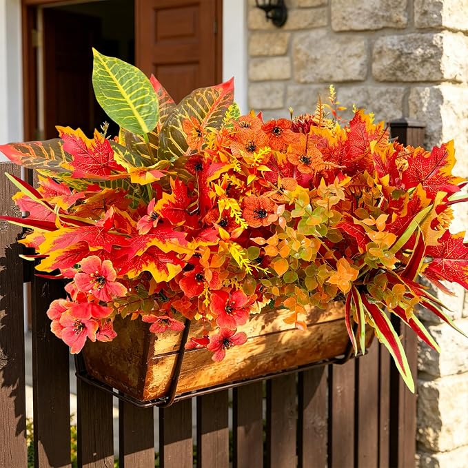 Artificial Fall Flowers for Outdoors Fake Plants Fall Decor, Faux Plants UV - Image 5