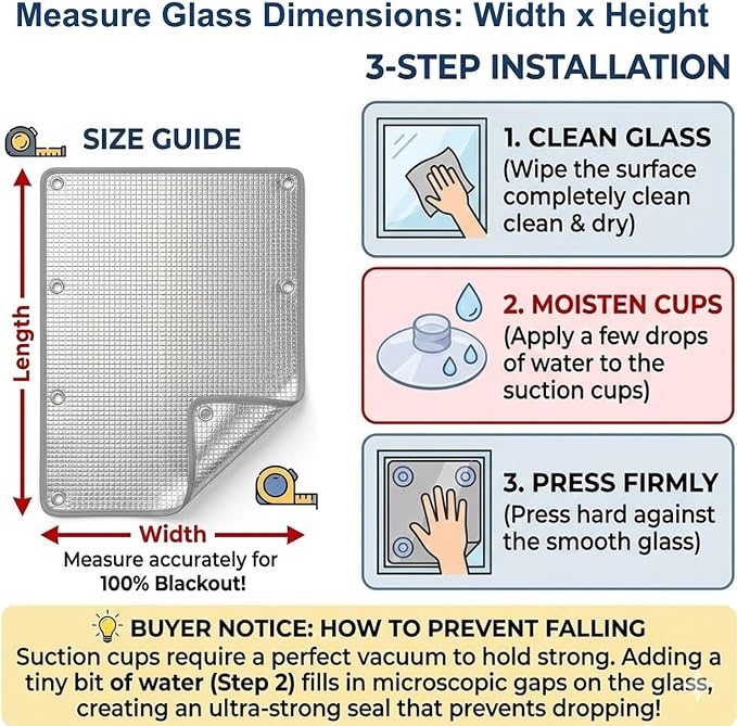 Reflective Window Film Privacy, Heat Control Aluminum Foil Window Insulation Kit - Image 7