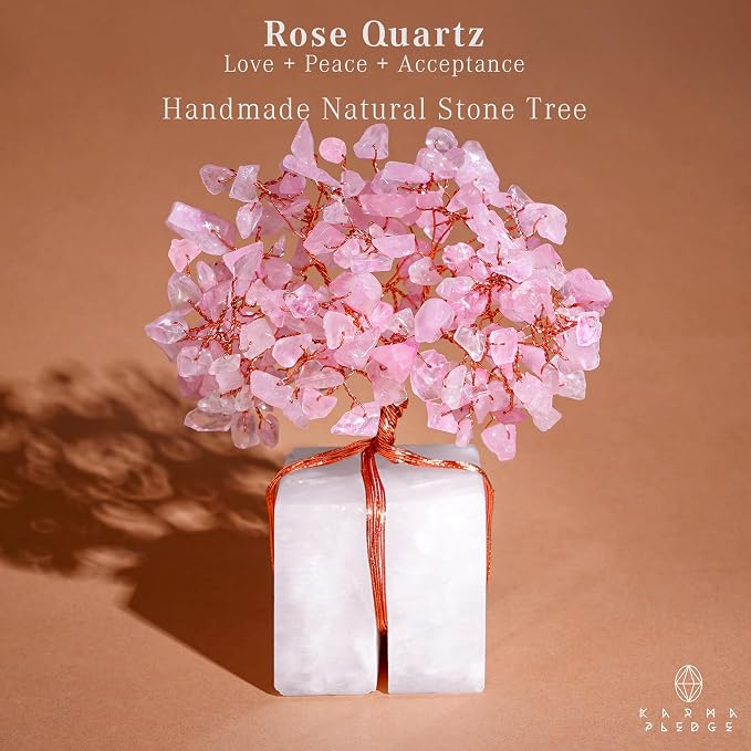 Rose Quartz Crystal Tree of Life Unique Birthday Gifts - Image 2
