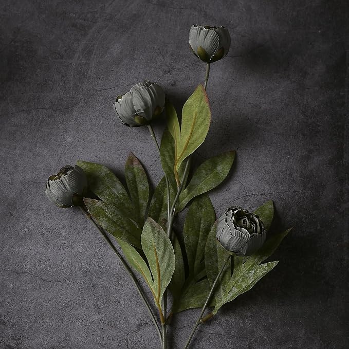12 Pcs 27" Faux Silk Peony Artificial Flowers Stems - Image 2