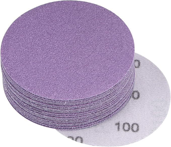 uxcell 20Pcs 3-Inch Purple Sanding Discs 100 Grits Hook and Loop Professional by uxcell