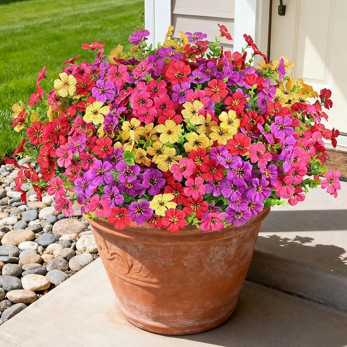 16PCS UV Resistant Artificial Flowers by AmberFun