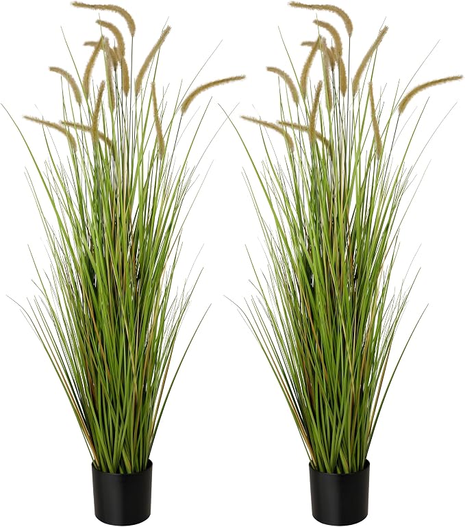 KOL Artificial 5ft 2-Pack Horsetail Reed Grass, 59in Tall Artificial Indoor - Image 9