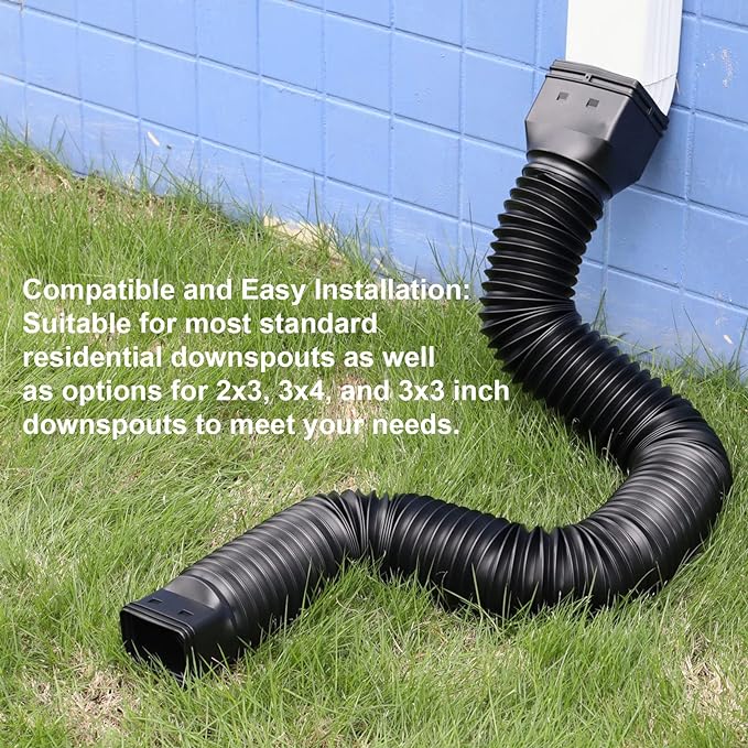 plusgutter 11.5ft Long Gutter Downspout Extensions Flexible, Down Spout Drain - Image 5