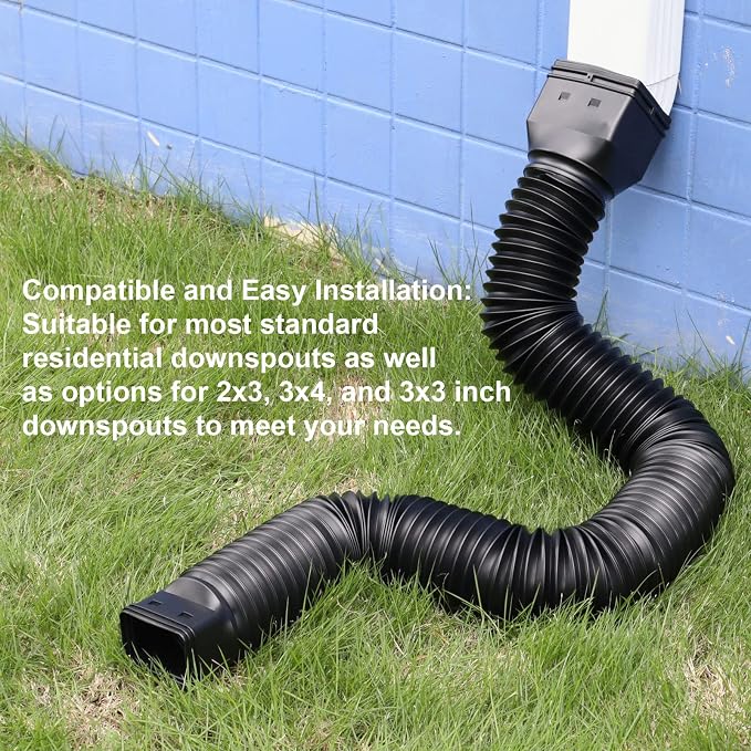 plusgutter 16.5ft Long Gutter Downspout Extensions Flexible, Down Spout Drain - Image 5