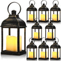 8 Pcs 10 Inch Dark Bronze Decorative Candle Lantern Bulk by Kittmip