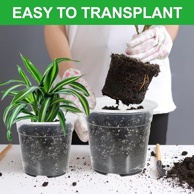 52 Pack 7/6/5/4 Inch Clear Nursery Pots - Image 3