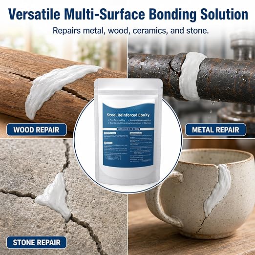 Steel Reinforced Epoxy Putty, Strong Clay Iron Adhesive, Waterproof 2-Part - Image 3