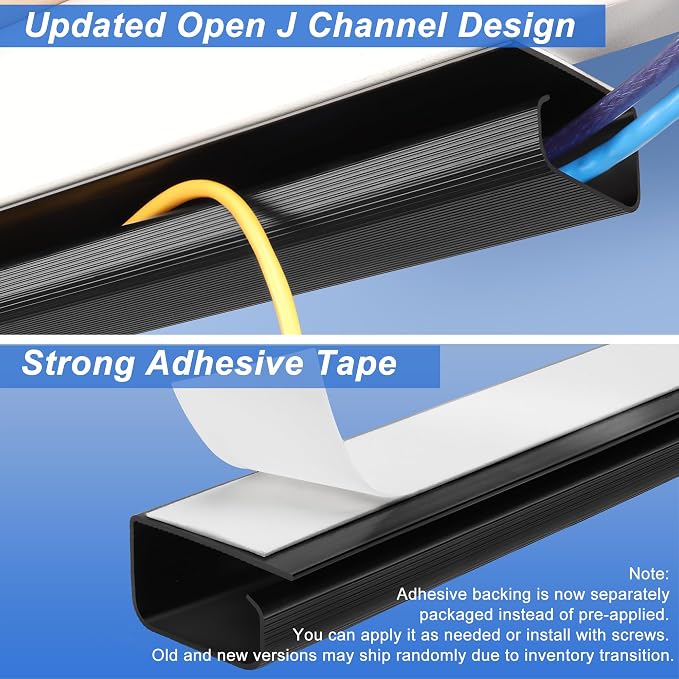 Cable Management Under Desk 94.5in J Channel, ZhiYo Cord Organizer - Image 4
