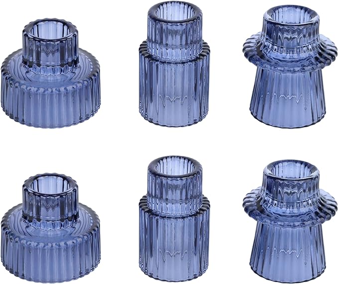 Vixdonos Glass Candlestick Holders Tealight Candle Holders by Vixdonos