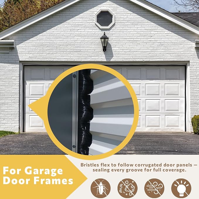 8 Sets Retsun Garage Door Brush Seal, 1 1/2" x 39.37" | Door Brush Sweep - Image 5