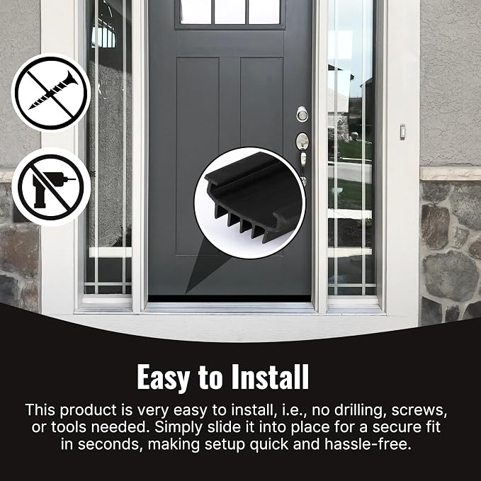 CBW KC Hardware U Shaped Rubber Door Bottom Sweep| Weather Stripping Door Seal - Image 4