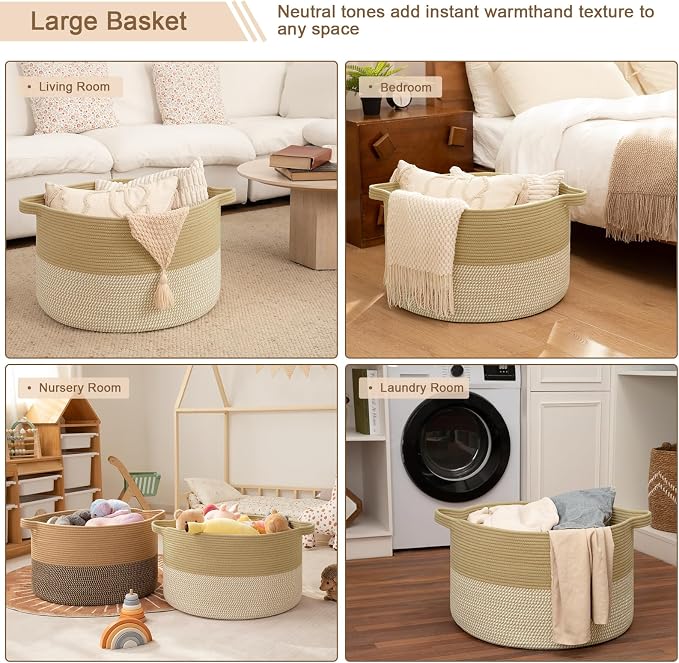 OIAHOMY 115L Extra Large Blanket Basket - Image 5