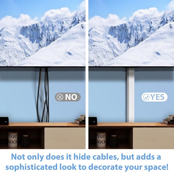 ZhiYo 32" Cord Covers for 4-7 Wires on Wall, 1.54" W x 0.75" H | Paintable TV - Image 4