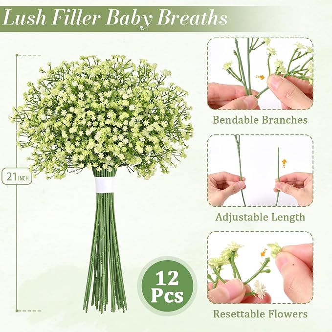 12Pcs Babys Breath Artificial Flowers - Image 9