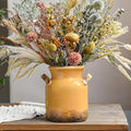 Quoowiit Ceramic Rustic Farmhouse Vase, Distressed Decorative Flower Vase by Quoowiit