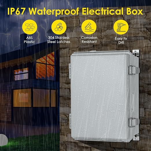 IP67 Outdoor Electrical Junction Box Waterproof 13.8''×9.8''×5.9" | - Image 2