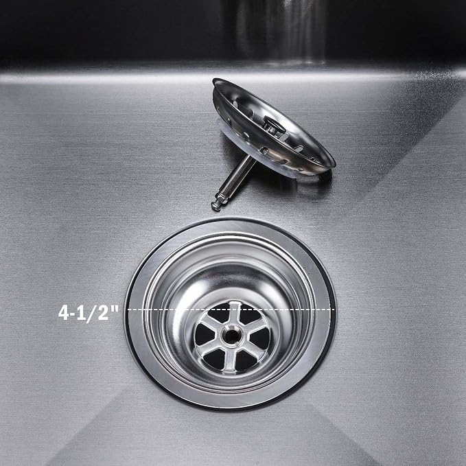 3-1/2'' Kitchen Sink Drain Kit Sink Drain Basket Sink Drain Assembly 304 - Image 5