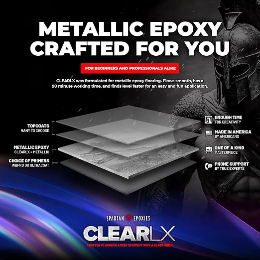 CLEARLX Metallic Epoxy Floor Coating System, Low VOC, Food Safe, Self Leveling - Image 4