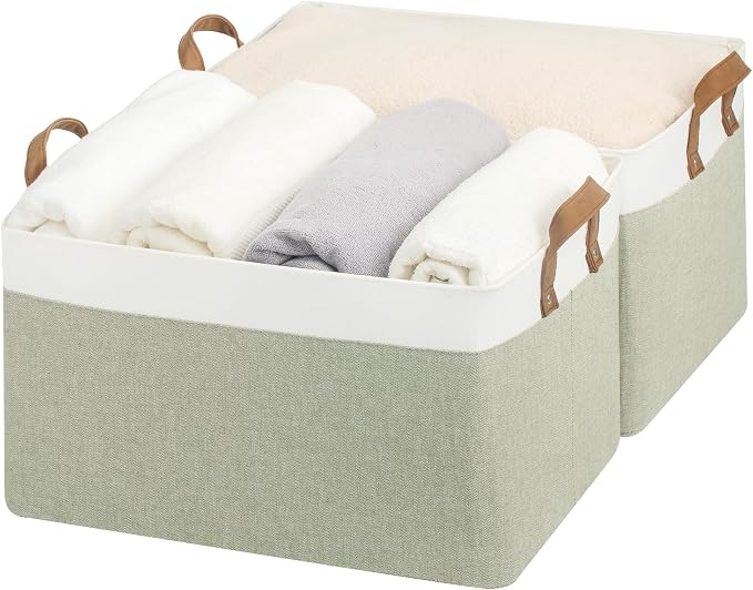 StorageWorks Closet Storage Bins, Extra Large, Metal Frame, Collapsible by StorageWorks