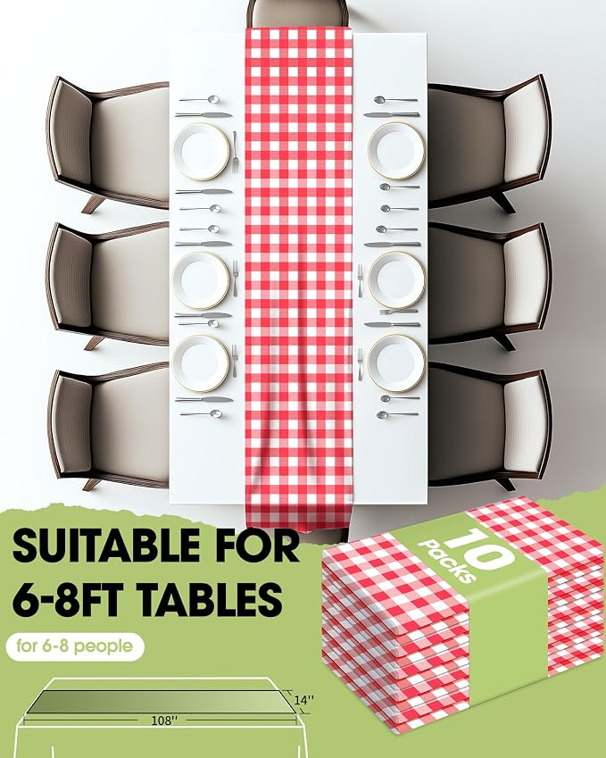 Pureegg Gingham Plastic Table Runners - Image 5