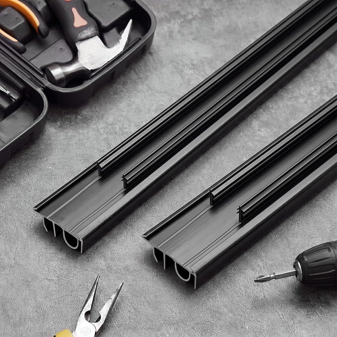 Pushglossy 4 Pcs Kerf Style Door Bottom Seal 36" Black Draft Stopper | 1-3/4" - Image 7