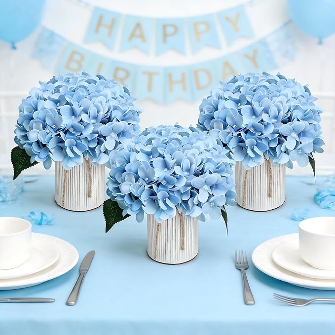 Pastel Blue Flower Table Centerpieces - Image 3