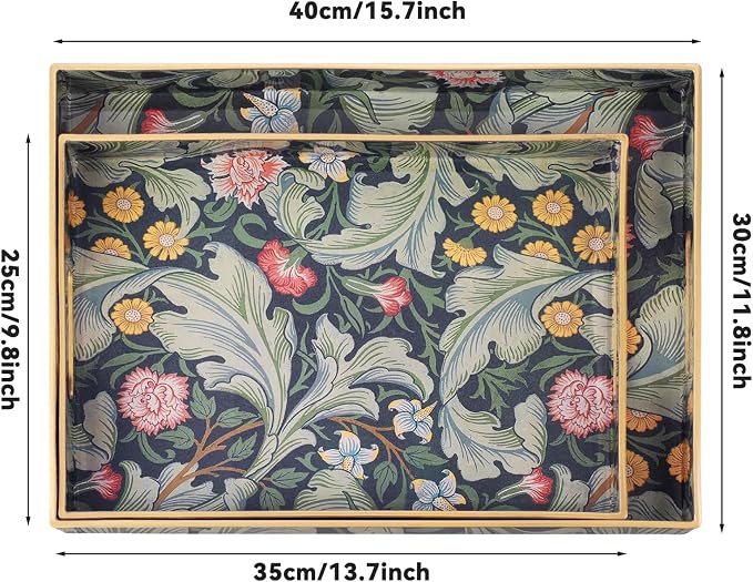 2 Pcs Serving Trays with Handles, Plastic Tray - Image 3