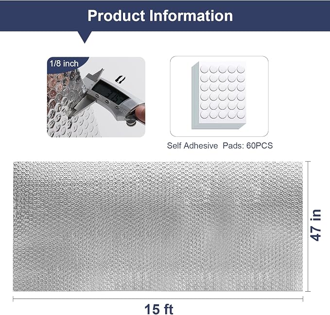 DGSL Double Reflective Bubble Foil Insulation Foam, 47IN X 15FT Window - Image 2