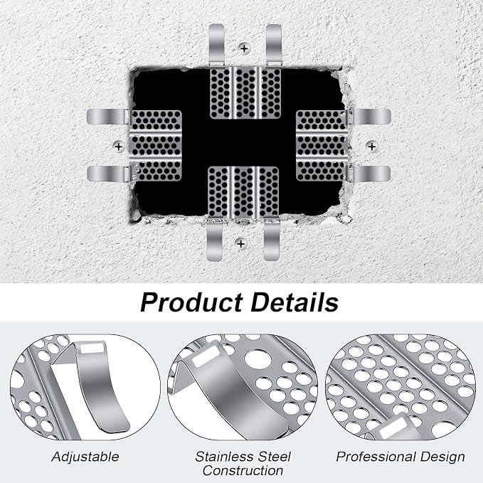 10 Pack 1/2 Inch Drywall Repair Clips, Wall Fastener Clips Stainless Steel | - Image 4