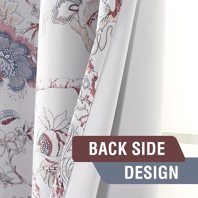 H.VERSAILTEX Blackout Curtains 108 Inch Length 2 Panels Set Floral Print - Image 6