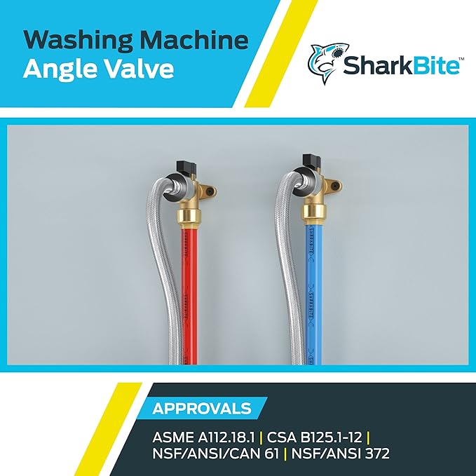 SharkBite 1/2 Inch x 3/4 Inch MHT Washing Machine Angle Valve, Push To Connect - Image 5