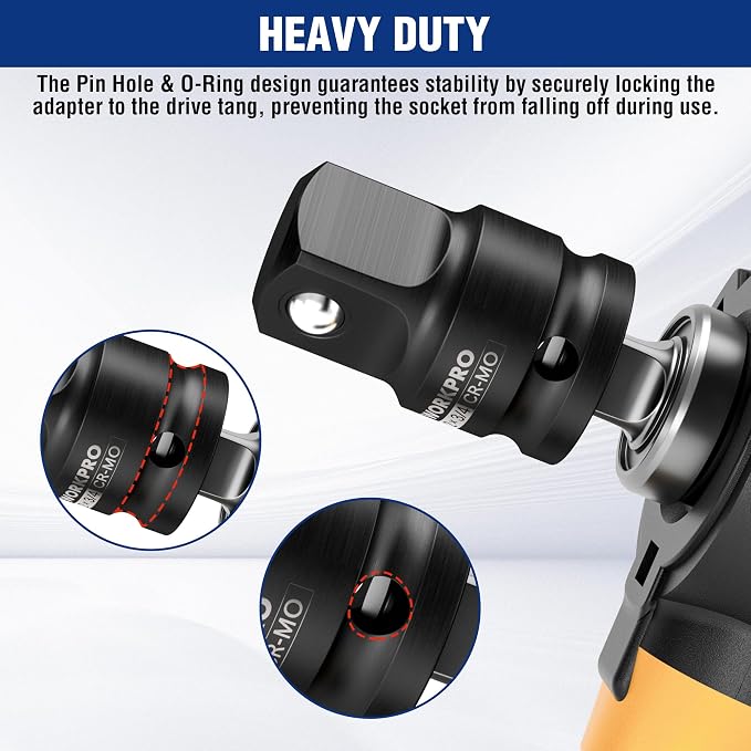 WORKPRO CR-MO 1/2F to 3/4M Impact Socket Adapter, Square Drive Reducer | CR-MO - Image 7
