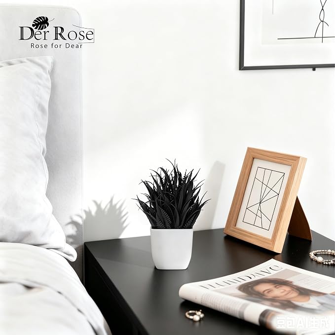 Der Rose 2 Pack Fake Plants for Black Bathroom Halloween Decor | Minimalist - Image 7