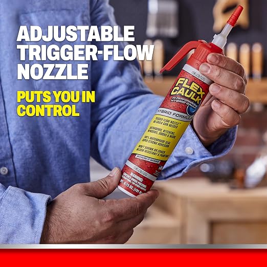 Flex Caulk, Waterproof & Weatherproof Hybrid Polymer Sealant, Baseboards - Image 3